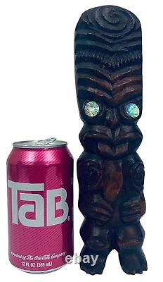 10 Maori Tiki Statue Figurine Wood Carved from Tahiti Polynesian New Zeland