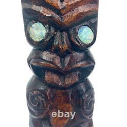 10 Maori Tiki Statue Figurine Wood Carved from Tahiti Polynesian New Zeland