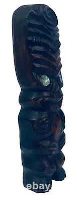10 Maori Tiki Statue Figurine Wood Carved from Tahiti Polynesian New Zeland