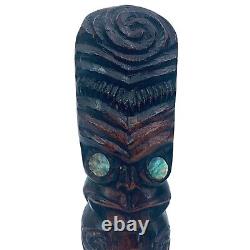 10 Maori Tiki Statue Figurine Wood Carved from Tahiti Polynesian New Zeland