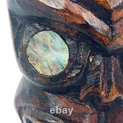 10 Maori Tiki Statue Figurine Wood Carved from Tahiti Polynesian New Zeland