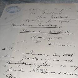 1901 Auckland New Zealand Hikurangi Coal Mine Co Letter McKinley Assassination