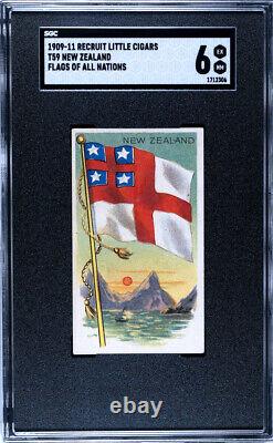 1909-1911 T59 Flags of all Nations New Zealand Recruit Little Cigars SGC 6