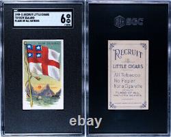 1909-1911 T59 Flags of all Nations New Zealand Recruit Little Cigars SGC 6
