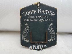 1910s Antique The South British Fire & Marine Insurance Paper Sign New Zealand