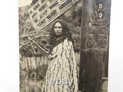 1910s Maori Tribal Woman New Zealand RPPC Photograph Mihi Kotukutuku Stirling