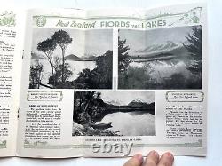 1926 New Zealand Travel Brochure with Fantastic 3 Panel Cover