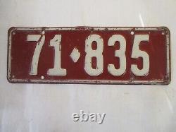 1928 1929 New Zealand License Plate Tag
