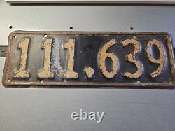 1937-1938 New Zealand License Plate Year Unknown (Lot 1138)