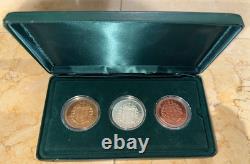 1937 Edward VIII New Zealand 3 Coin Set Silver Gold Alloy & Copper COA and Case