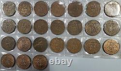 1940 1965 New Zealand 1/2 Penny Collection Complete Date Set Coins (19062503R)