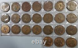 1940 1965 New Zealand 1/2 Penny Collection Complete Date Set Coins (19062503R)