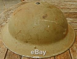 1942 Dated BRODIE Steel HELMET with HESSIAN CAMOUFLAGE Cover RARE 100% Original