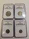 1964 New Zealand 4 Coin Set 2S, 1S, 3 & 6 Pence Graded NGC MS 65