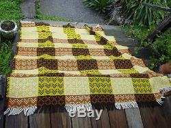 1970's Vintage MANATUNGA New Zealand Pure Virgin Wool Camp Blanket Coverlet -NOS