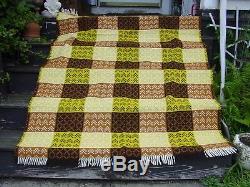 1970's Vintage MANATUNGA New Zealand Pure Virgin Wool Camp Blanket Coverlet -NOS