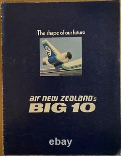 1972 Air New Zealand Dc10 Intro Promo Cutaway Brochure Seat Chart Poster