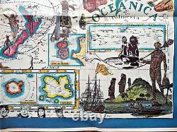 1986 Australia Pictorial Map Poster, Hugo Pratt. New Zealand, Oceania New Guinea