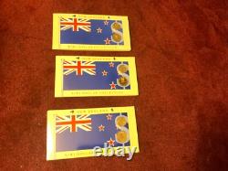1990 Reserve Bank of New Zealand Kiwi Dollar Collection BU in OGP 3 SETS