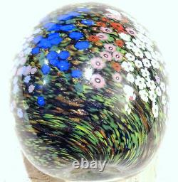 1994 Peter Raos New Zealand Signed Millefiori Monet Spring Garden Paperweight