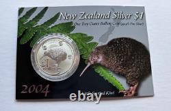 2004 New Zealand $1 Little Spotted Kiwi 1 oz. 999 Silver Sealed Blister Card