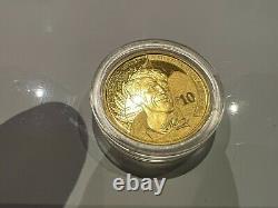 2008 New Zealand $10 Sir Edmund Hillary 1/4oz Gold Proof Coin