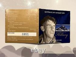 2008 New Zealand $10 Sir Edmund Hillary 1/4oz Gold Proof Coin