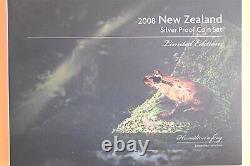 2008 New Zealand Silver Proof Coin Set Limited Edition Hamilton's Frog