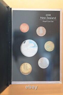 2008 New Zealand Silver Proof Coin Set Limited Edition Hamilton's Frog
