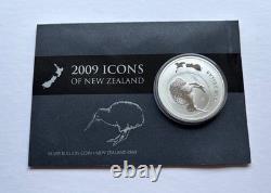 2009 New Zealand $1 Kiwi 1 oz. 999 Silver Uncirculated on Card