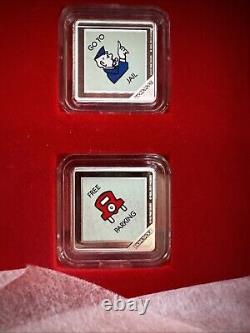 2013 Rcm Niue New Zealand Mint Monopoly 4 Piece Silver Coin Set House Display
