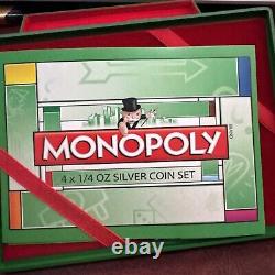 2013 Rcm Niue New Zealand Mint Monopoly 4 Piece Silver Coin Set House Display