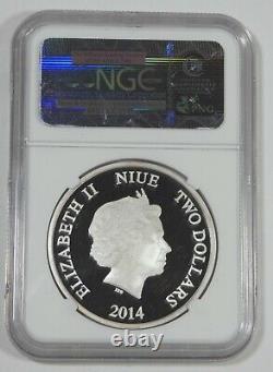 2014 NIUE Mickey Mouse Disney Characters Colorized Silver $2 NGC PF 69 ULT CAM