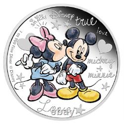 2015 Disney Crazy in Love 1oz Silver Proof Coin Mickey & Minnie Mouse Valentin