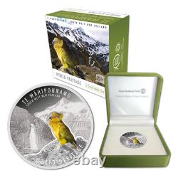 2015 New Zealand 1oz Silver Proof Coin UNESCO World Heritage with Kea Bird