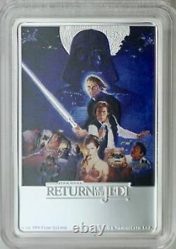 2017 $2 Star War Poster Collection Return of the Jedi, 1 oz Pure Silver Colored