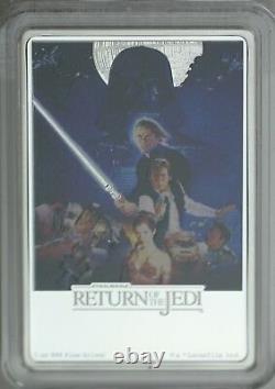 2017 $2 Star War Poster Collection Return of the Jedi, 1 oz Pure Silver Colored