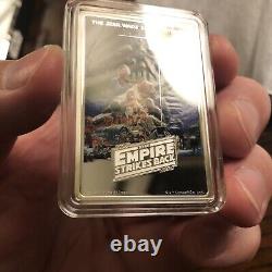 2017 $2 Star Wars Poster Collection Empire Strikes Back 1 oz Silver Colored Coin