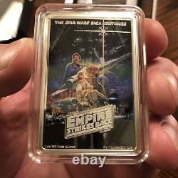 2017 $2 Star Wars Poster Collection Empire Strikes Back 1 oz Silver Colored Coin