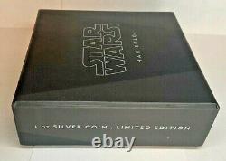 2017 Star Wars Han Solo 1oz. 999 $2 Niue Proof Silver Coin Disney withBox & COA