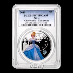 2018 2019 Niue $2 Disney Princess Gemstone 4 Coin Silver Set PCGS PR 70 DCAM