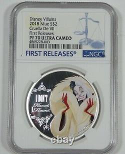 2018 NIUE Cruella De Vil Disney Villains Silver $2 NGC PF 70 ULTCAM 1st Releases