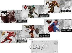 2018 Silver Justice League 6 Coin Note Collection