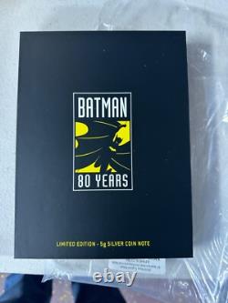 2019 New Zealand mint Batman, 80 years SILVER coin note 5 grams