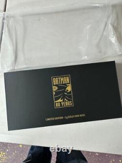 2019 New Zealand mint Batman, 80 years gold coin note Ltd, 1000