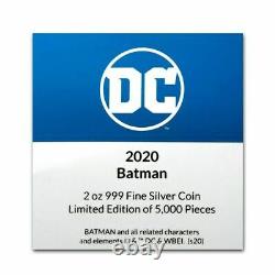 2020 Niue $5 BATMAN HIGH RELIEF MASK DC COMICS 2 Oz NGC PF70 FR with MINT BOX