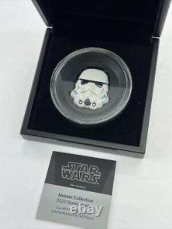 2020 Niue Star Wars Storm Trooper WHITE Helmet Collection 2oz Silver Coin /250