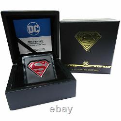 2021 Niue $2 SUPERMAN SHIELD COIN DC COMICS 1 Oz. 999 Fine Silver + Mint Box