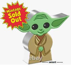 2022 $2(NZD) Star Wars Chibi Yoda 1oz Fine Silver Proof Coin Rare NZ Mint PreOrd