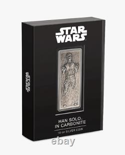 2022 NIUE $20 STAR WARS 10oz HAN SOLO FROZEN IN CARBONITE NGC MS70 ANT Coin